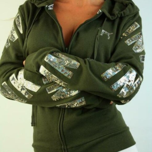 PINK Victoria's Secret Tops - Victoria's Secret PINK Hoodie with sequins